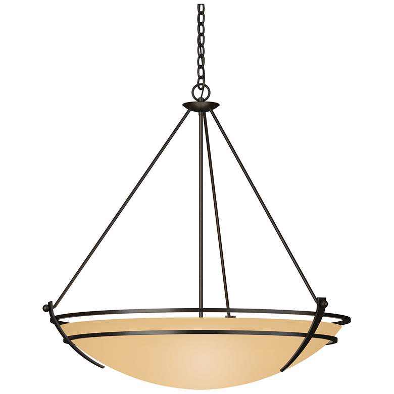 Image 1 Presidio Tryne 35.1"W Large Scale Oil Rubbed Bronze Pendant w/ Sand Sh