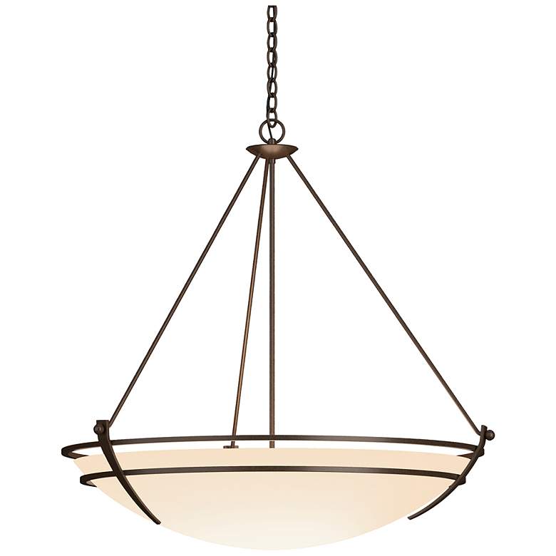 Image 1 Presidio Tryne 35" Wide Bronze and Opal Glass Pendant Light