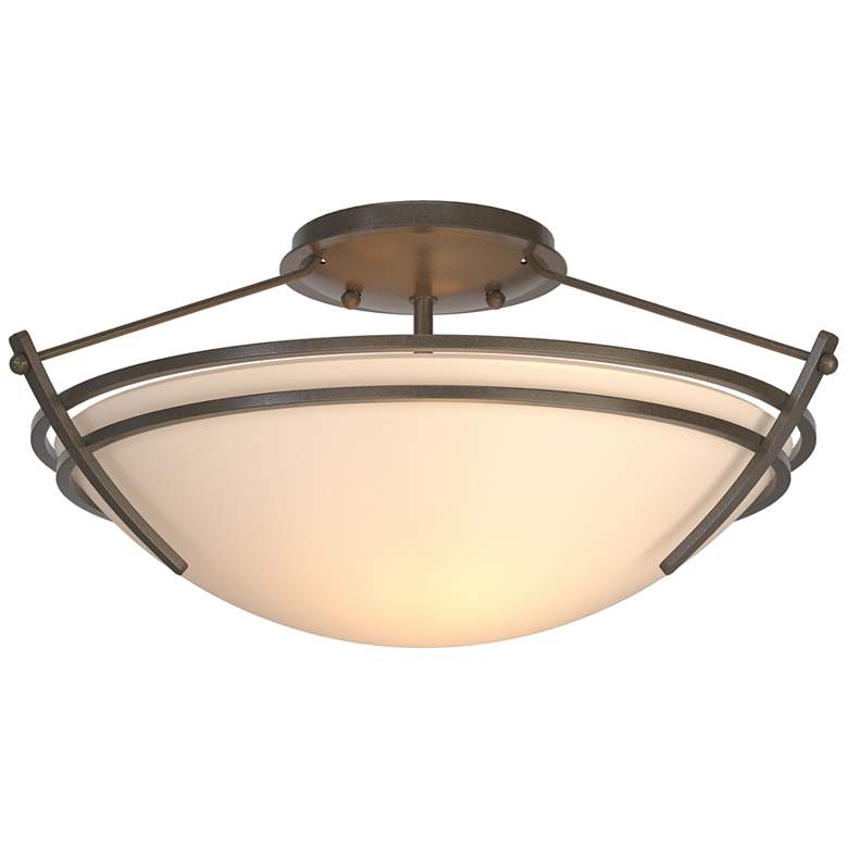 Image 1 Presidio Tryne Dark Smoke Short Semi/Flush With Opal Glass