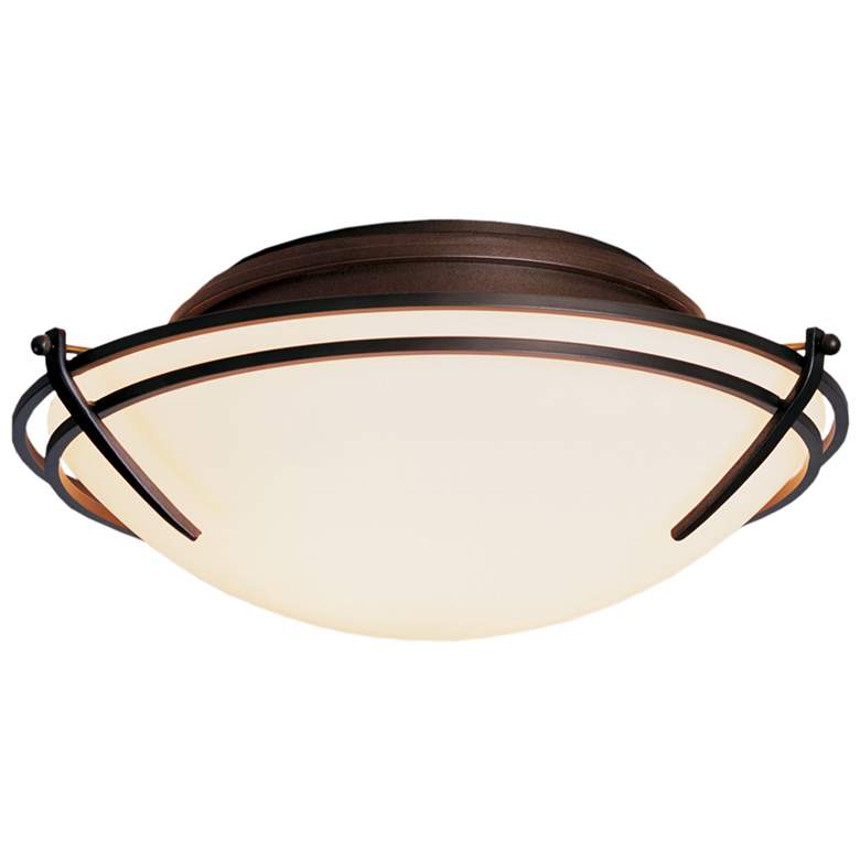 Image 1 Presidio Tryne Flush Mount - Dark Smoke Finish - Opal Glass
