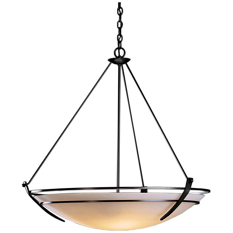 Image 1 Presidio Tryne Large Scale Pendant with Chain - Black Finish - Opal Glass