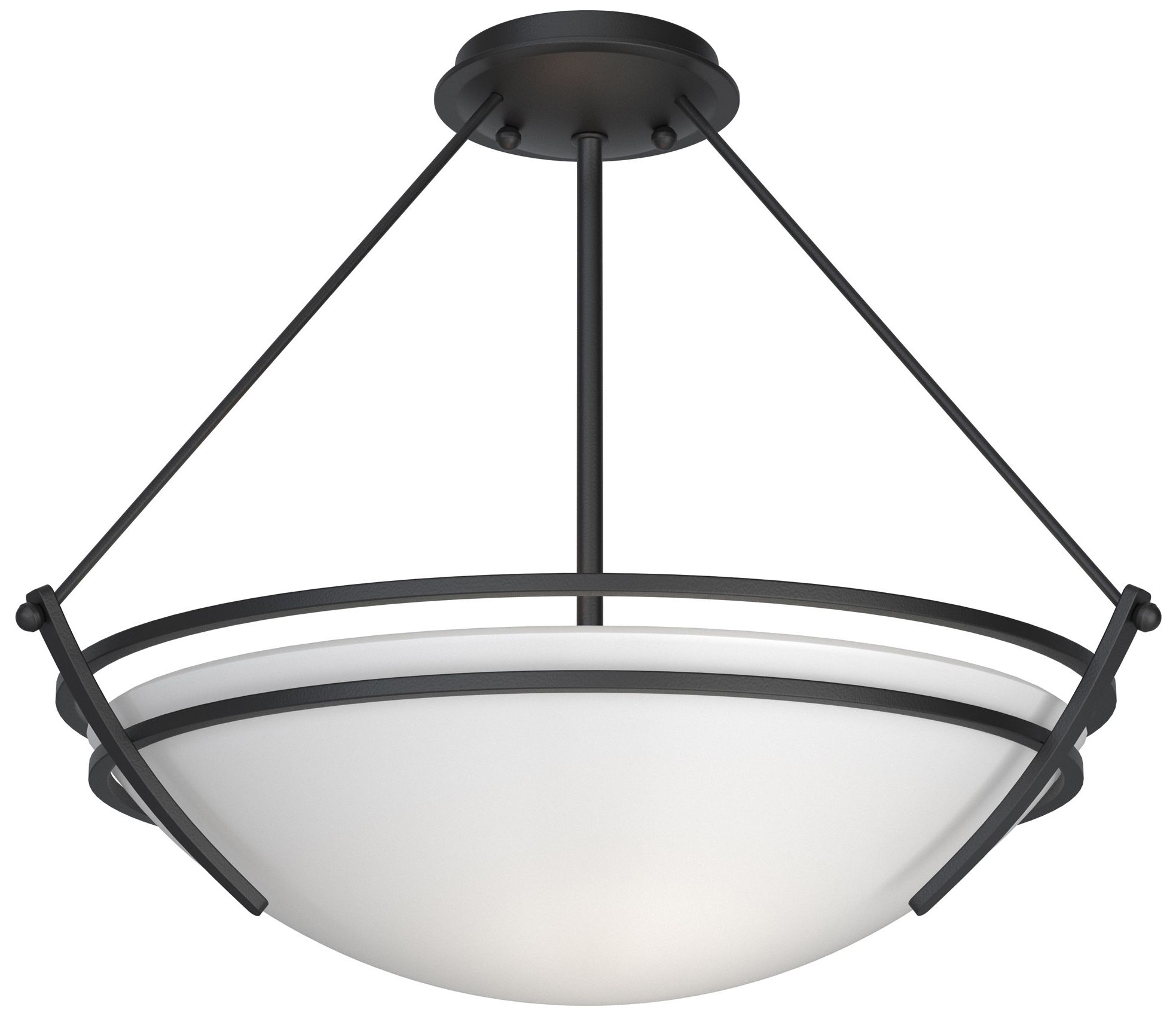 Presidio Tryne Medium Semi-Flush - Black - Opal Glass - Made to Order