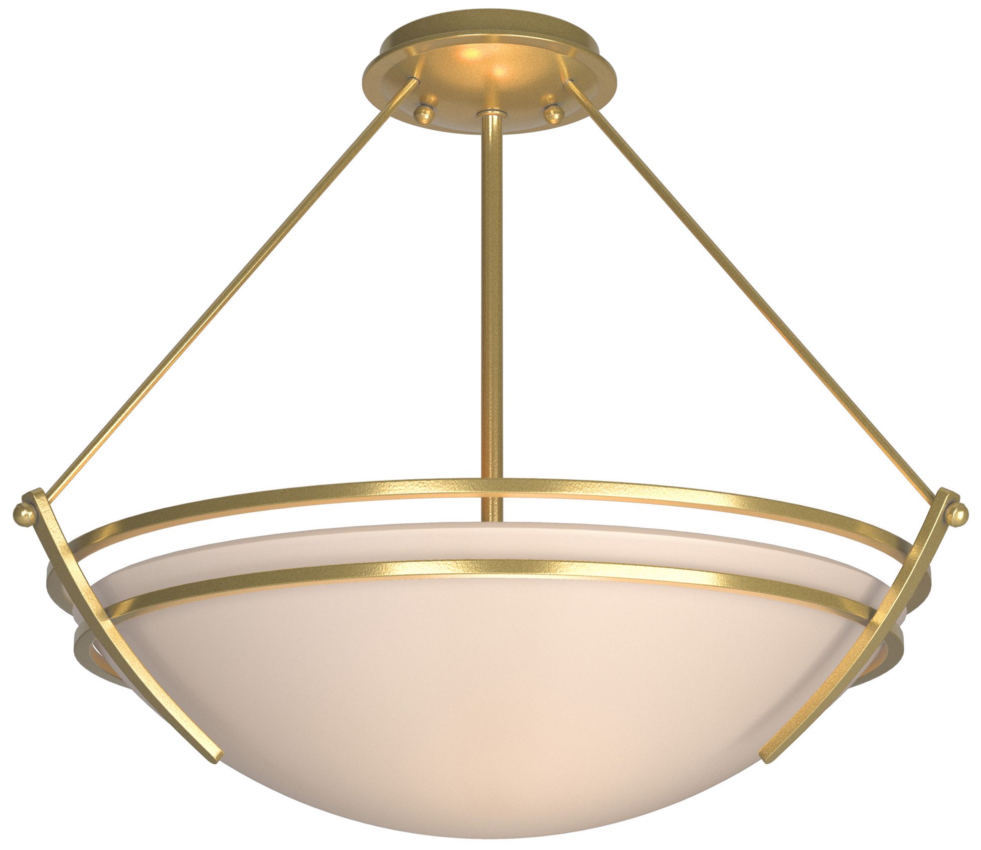 Presidio Tryne Medium Semi-Flush - Brass - Sand Glass - Made to Order