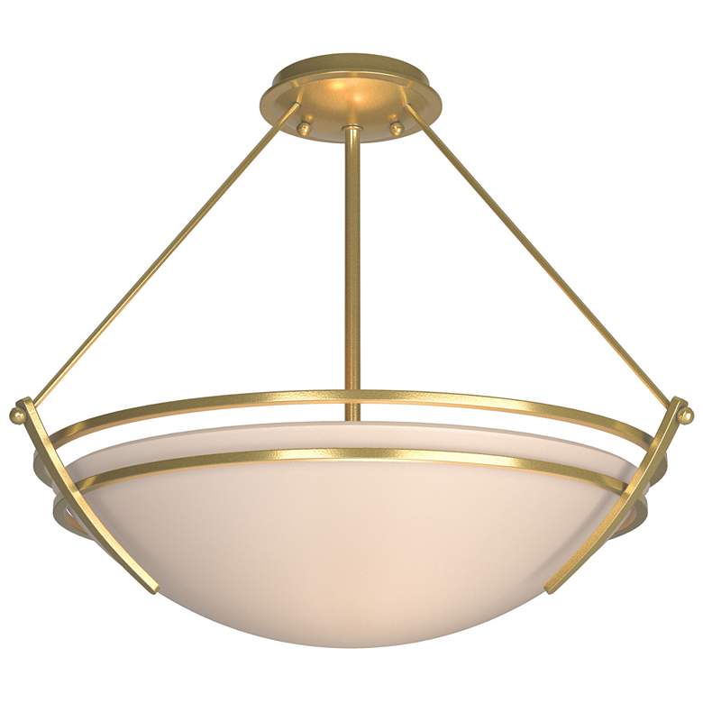 Image 1 Presidio Tryne Medium Semi-Flush - Brass - Sand Glass