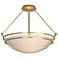 Presidio Tryne Medium Semi-Flush - Brass - Sand Glass