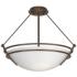Presidio Tryne Medium Semi-Flush - Bronze - Opal Glass