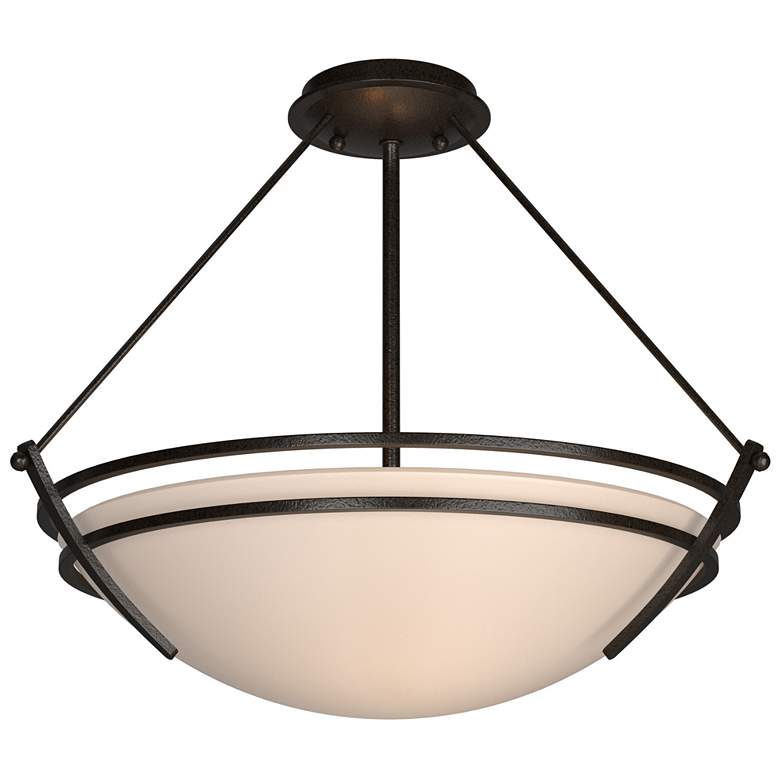 Image 1 Presidio Tryne Medium Semi-Flush - Oil Rubbed Bronze - Sand Glass
