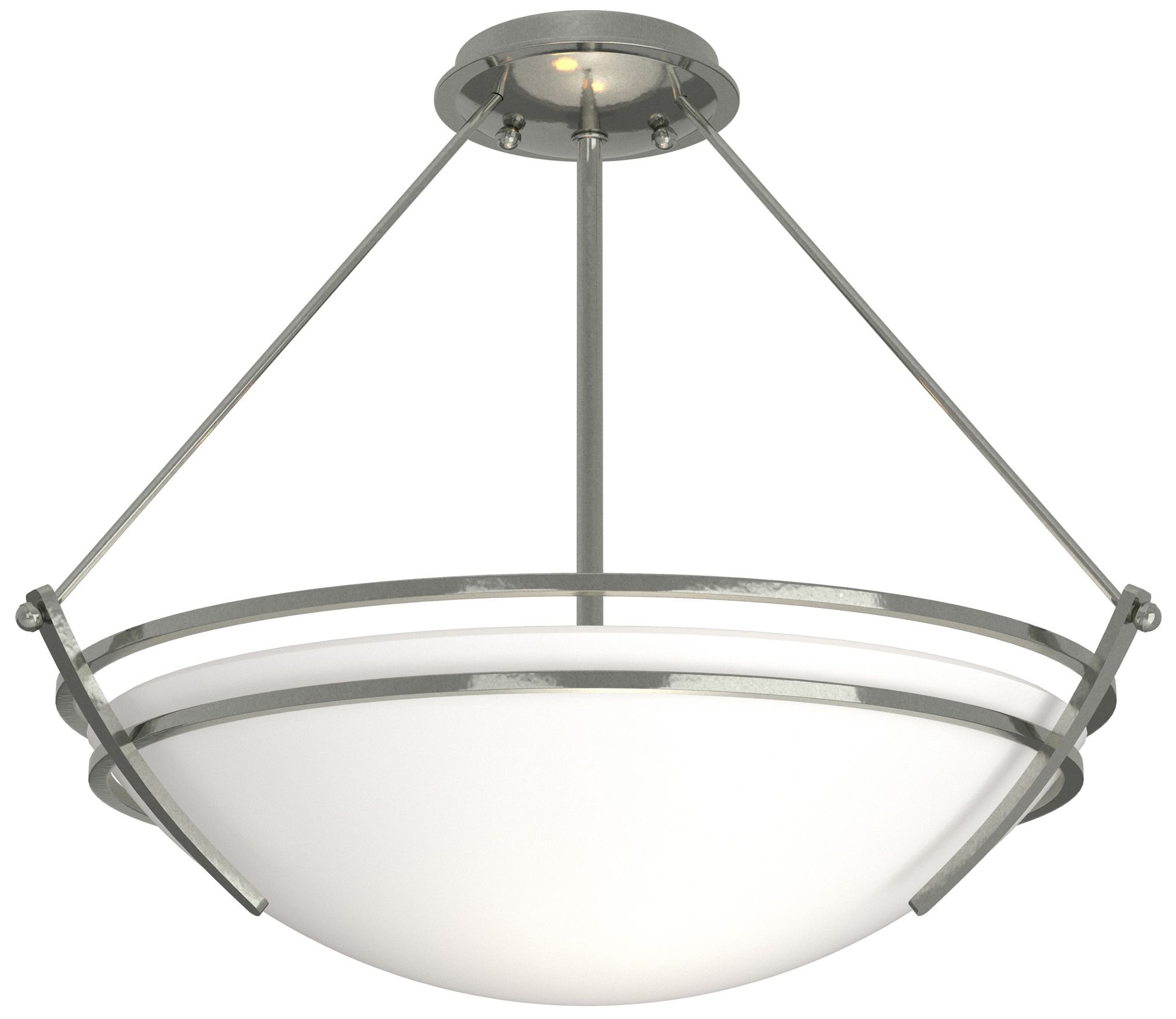 Presidio Tryne Medium Semi-Flush - Sterling - Opal Glass - Made to Order