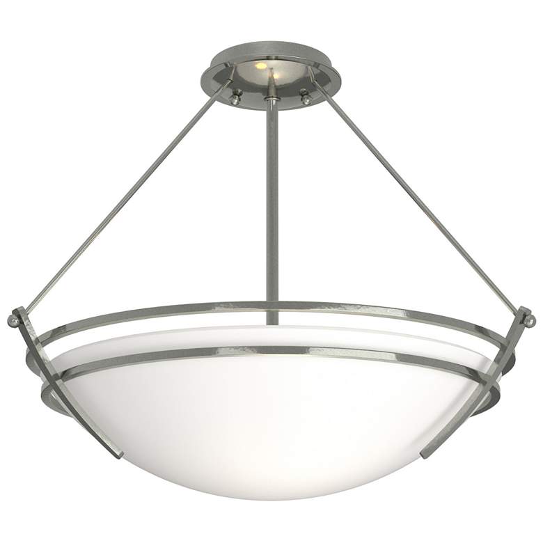 Image 1 Presidio Tryne Medium Semi-Flush - Sterling - Opal Glass
