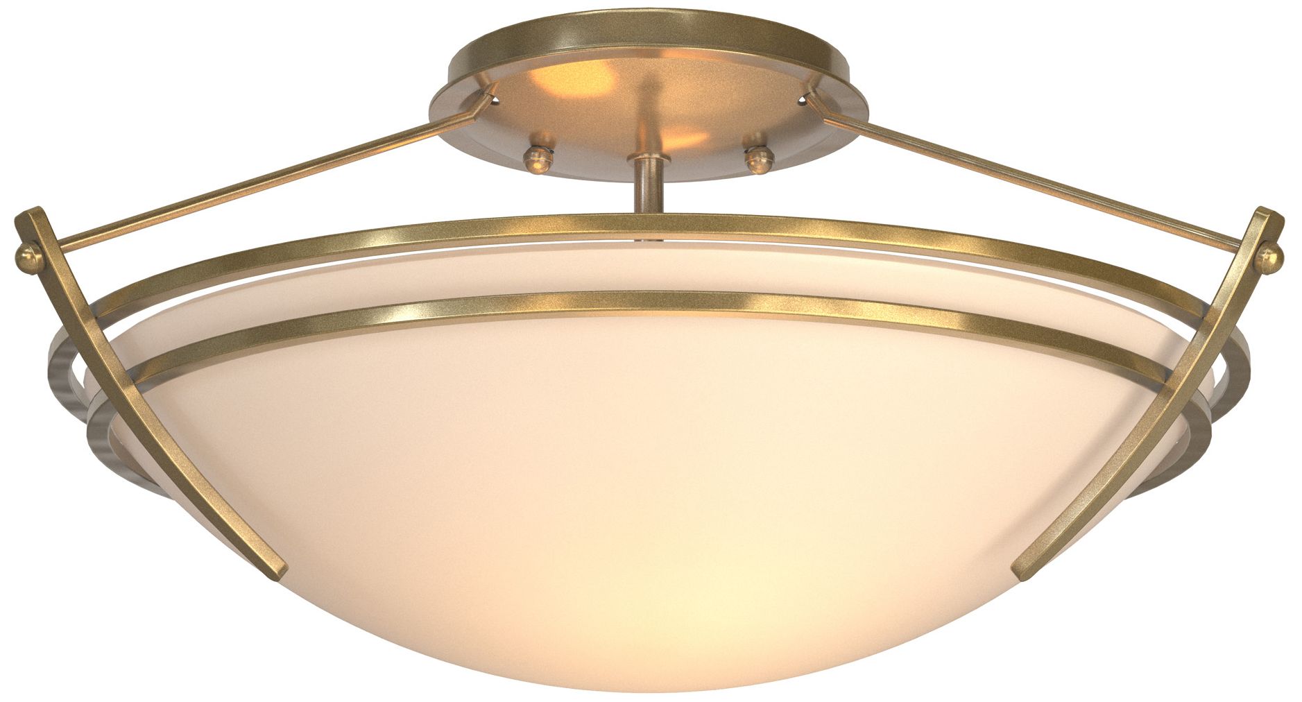 Presidio Tryne Short Semi-Flush - Brass - Opal Glass - Made to Order
