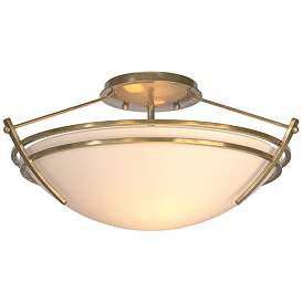 Image1 of Presidio Tryne Short Semi-Flush - Brass - Opal Glass