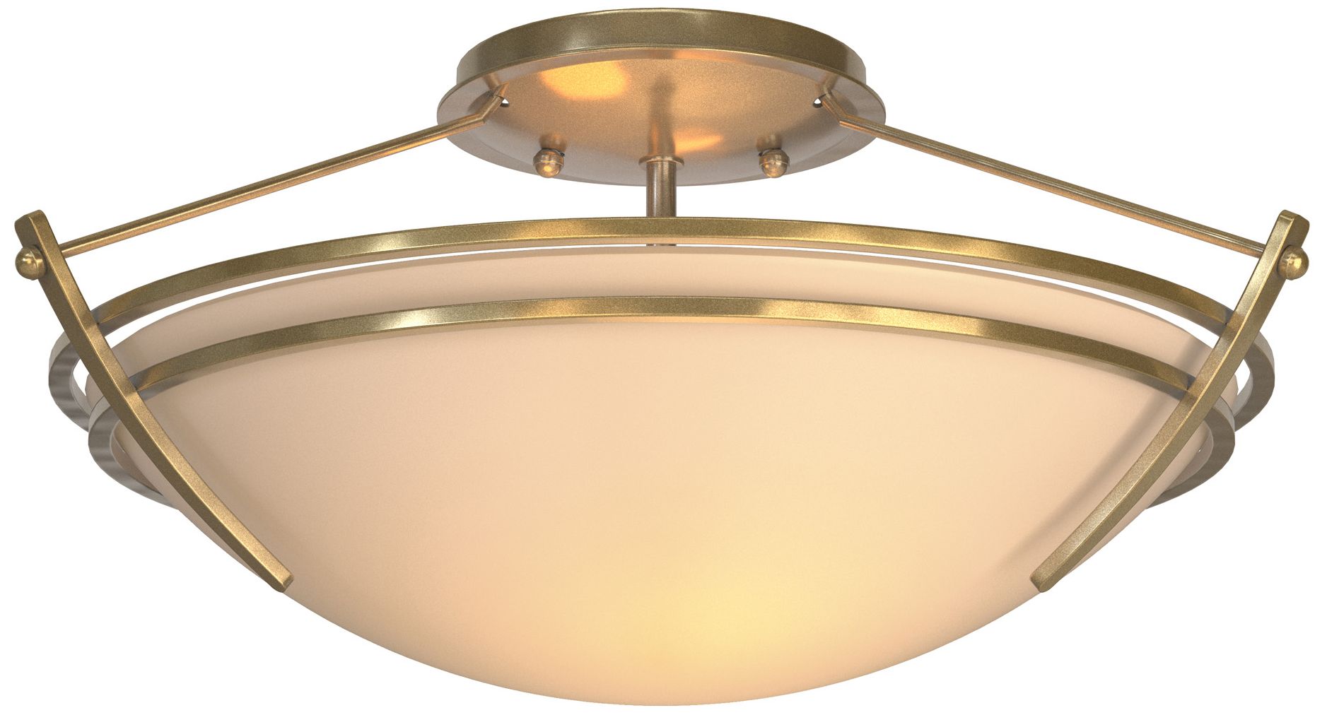 Presidio Tryne Short Semi-Flush - Brass - Sand Glass - Made to Order