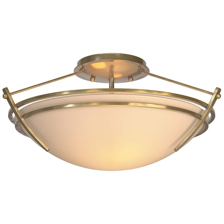 Image 1 Presidio Tryne Short Semi-Flush - Brass - Sand Glass
