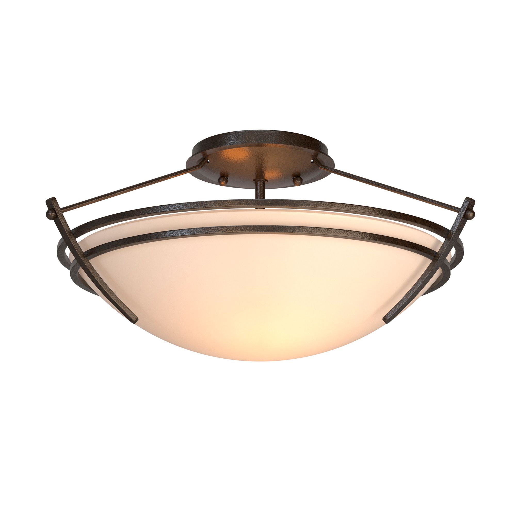 Image 2 Presidio Tryne Short Semi-Flush - Oil Rubbed Bronze - Opal Glass more views