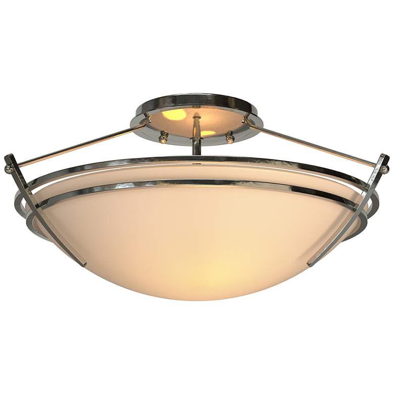 Image 1 Presidio Tryne Short Semi-Flush - Sterling Finish - Sand Glass