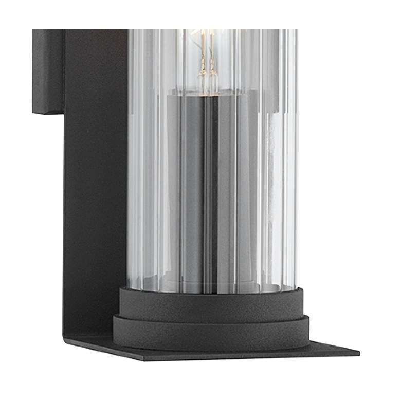 Image 2 Presley 13 3/4 inch High Textured Black Outdoor Wall Light more views