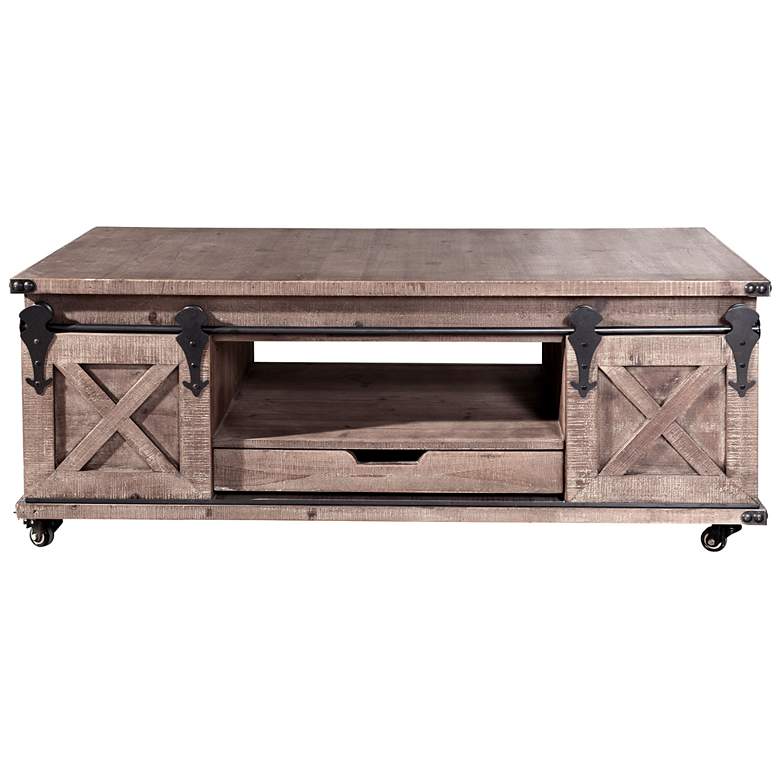 Image 1 Presley 2 Door with Drawer Coffee Table - Natural Brown