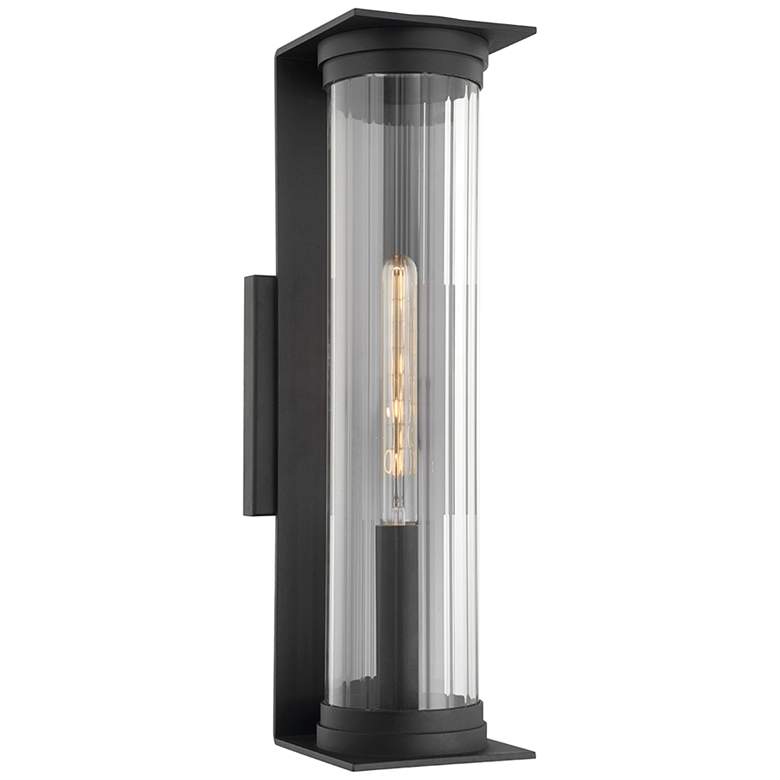 Image 1 Presley 22" High Textured Black Outdoor Wall Light