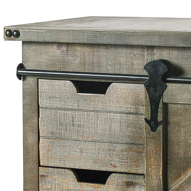 Image 3 Presley 27" Wide Wheeled Rustic Storage Cabinet or Bar Cabinet more views