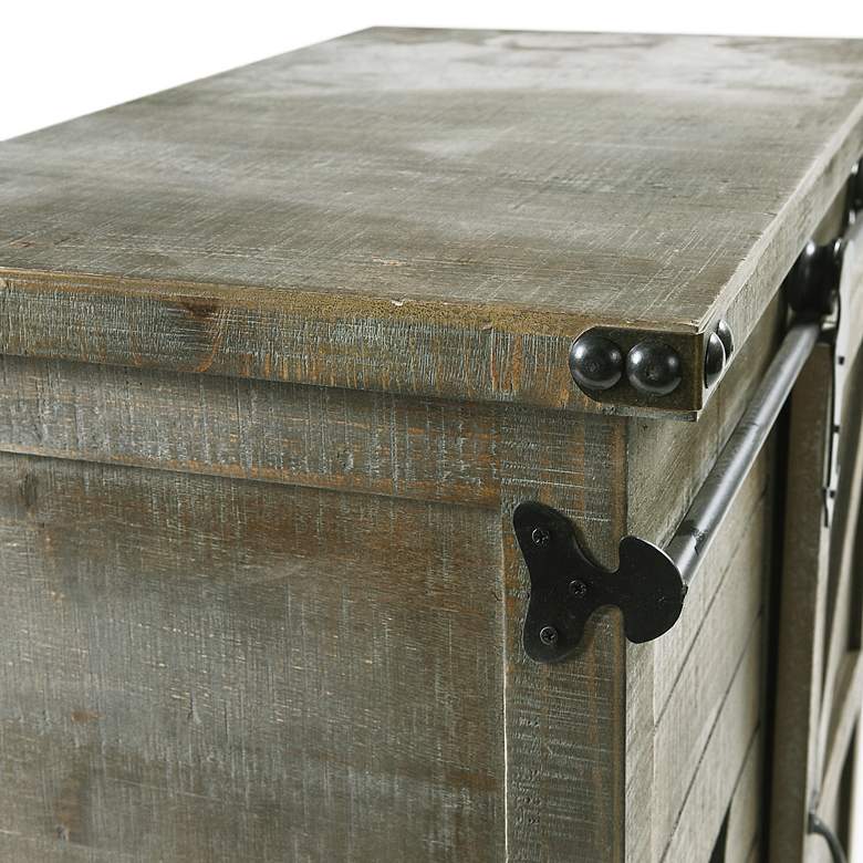 Image 4 Presley 27" Wide Wheeled Rustic Storage Cabinet or Bar Cabinet more views