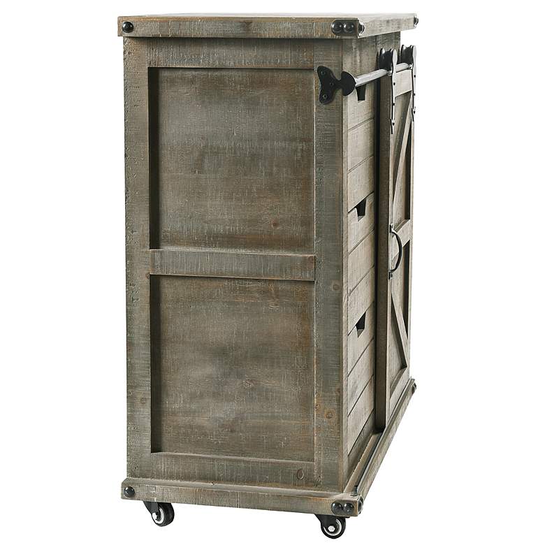 Image 6 Presley 27" Wide Wheeled Rustic Storage Cabinet or Bar Cabinet more views