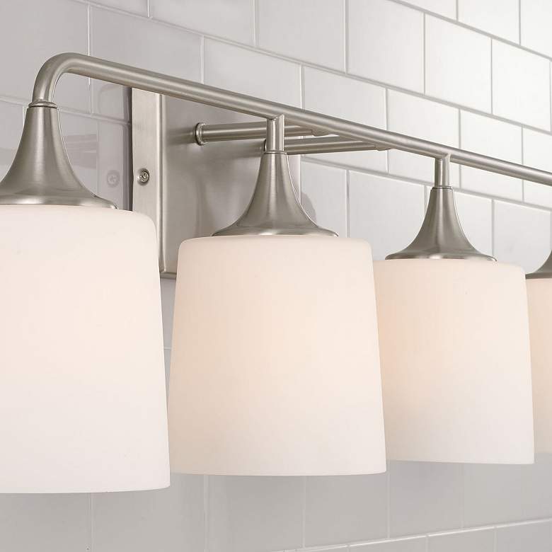 Image 4 Presley 36 3/4"W Brushed Nickel 4-Light Vanity Bath Light more views