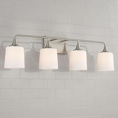 Presley 36 3/4"W Brushed Nickel 4-Light Vanity Bath Light