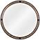 Preslie Matte Black Wooden Beaded 31 1/2" Round Wall Mirror