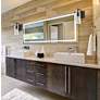 3_Press 12 3/4" High Matte Black Wall Sconce with Clear Glass more views
