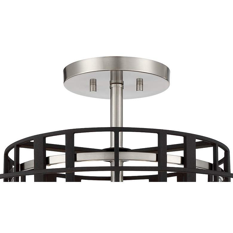 Image 3 Presten 20 inchW Brushed Nickel Sand Coal 4-Light Ceiling Light more views