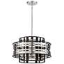 1_Presten 22 1/2"W Brushed Nickel Sand Coal 6-Light Pendant