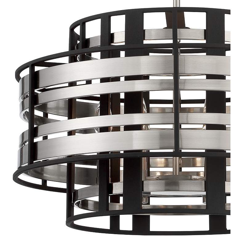 Image 2 Presten 22 1/2"W Brushed Nickel Sand Coal 6-Light Pendant more views
