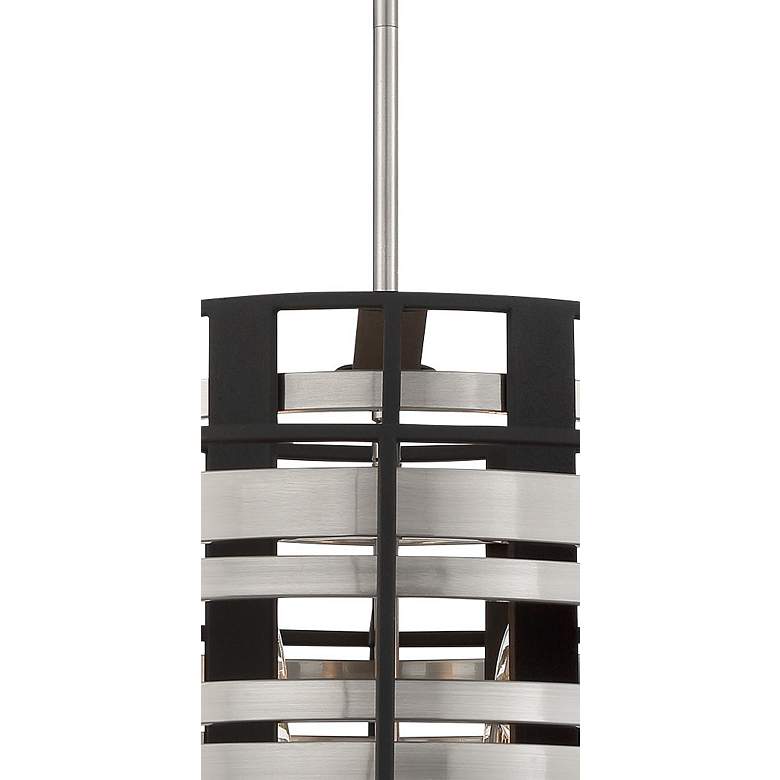 Image 3 Presten 22 1/2"W Brushed Nickel Sand Coal 6-Light Pendant more views