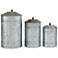 Presti Distressed Gray Decorative Jars with Lids Set of 3