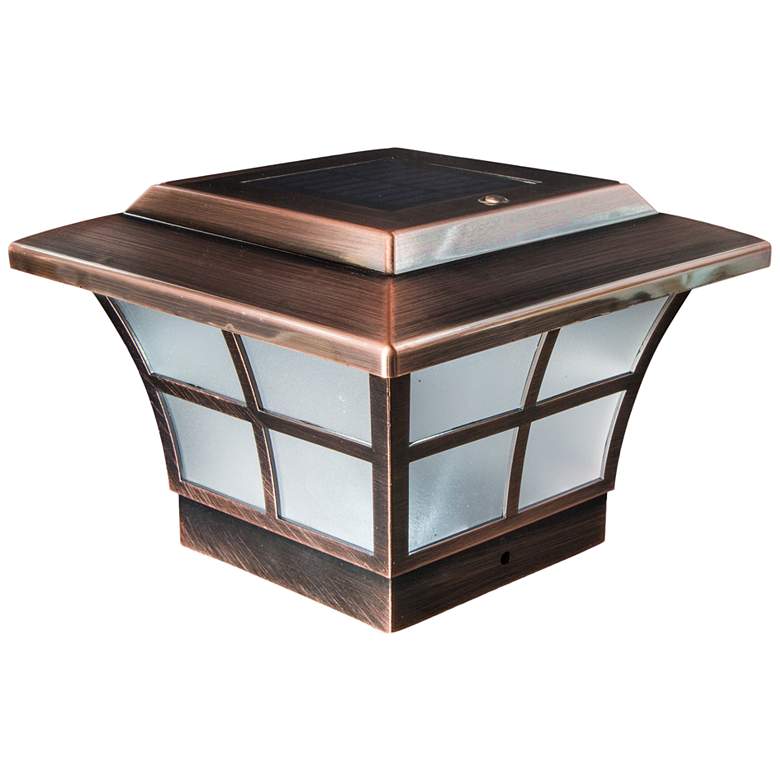 Image 1 Prestige 5" High Copper Plated Outdoor Solar LED Post Cap