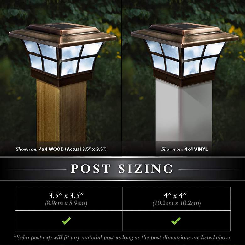 Prestige 5 inch High Copper Plated Outdoor Solar LED Post Cap more views