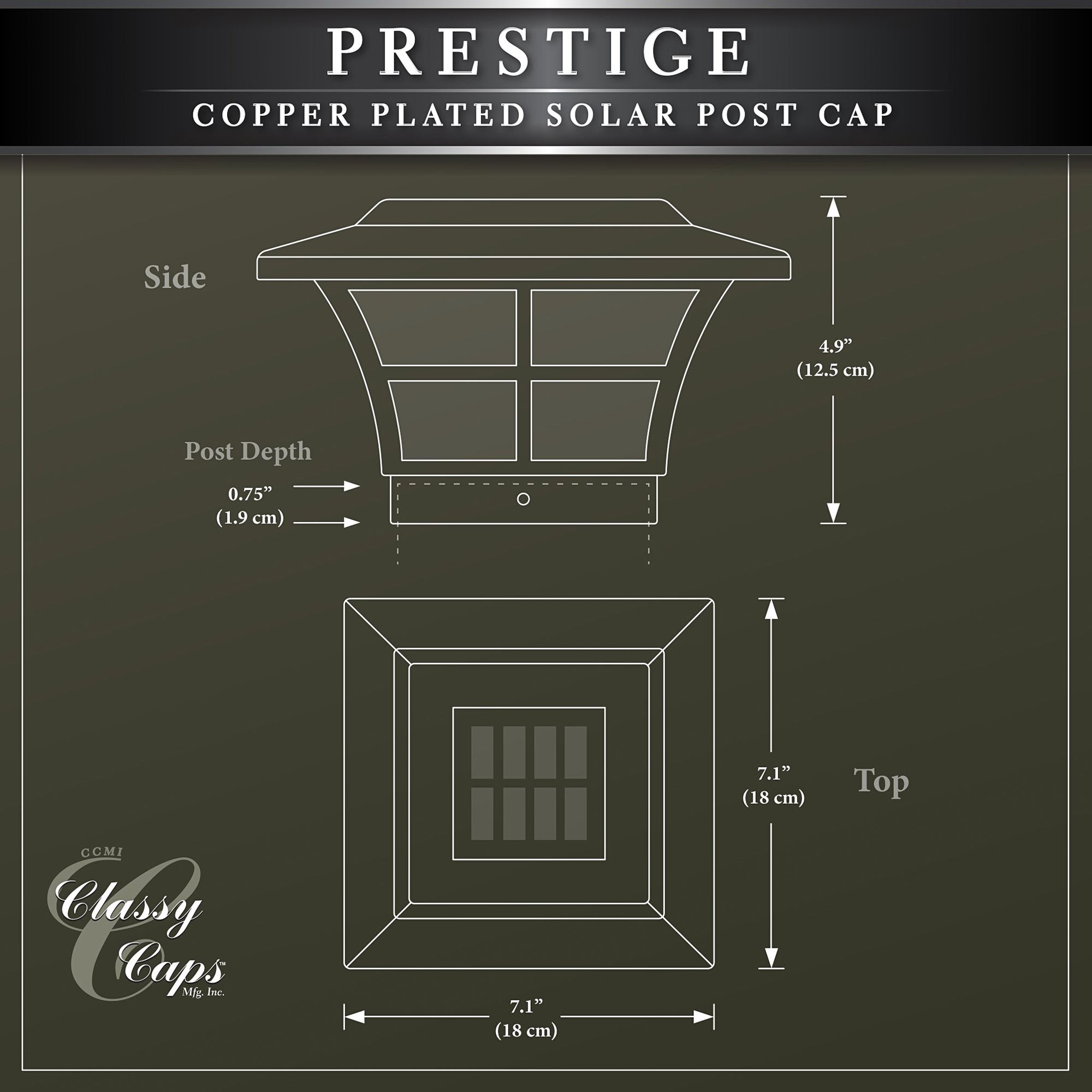 Watch A Video about the Prestige Copper Plated Outdoor Solar LED Post Cap