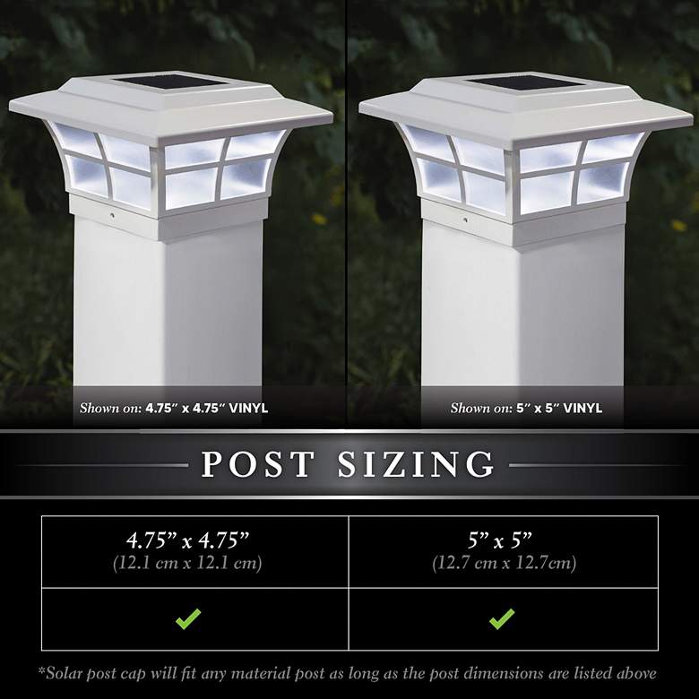 Image 3 Prestige 5" High White Large Outdoor Solar LED Post Cap more views