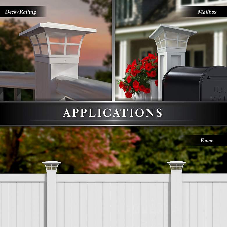 Image 5 Prestige 5" High White Large Outdoor Solar LED Post Cap more views