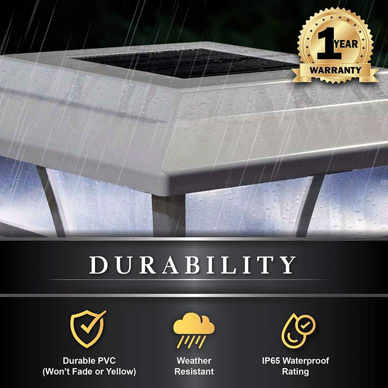 Image 6 Prestige 5" High White Large Outdoor Solar LED Post Cap more views