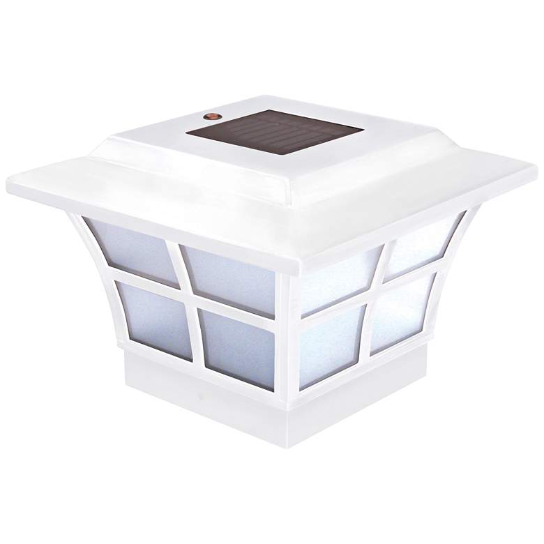 Image 1 Prestige 5" High White Small Outdoor Solar LED Post Cap