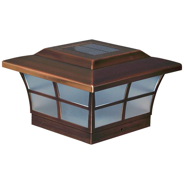 Image 1 Prestige 5 inchH Copper Plated Large Outdoor Solar LED Post Cap