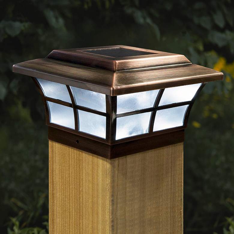 Image 2 Prestige 5"H Copper Plated Large Outdoor Solar LED Post Cap more views