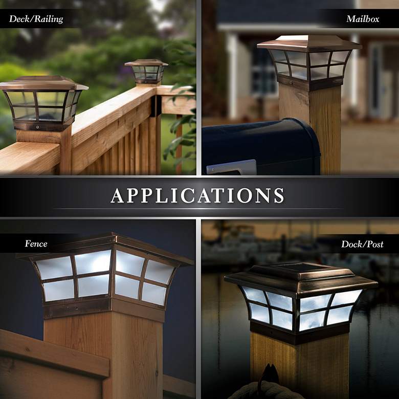 Image 5 Prestige 5"H Copper Plated Large Outdoor Solar LED Post Cap more views