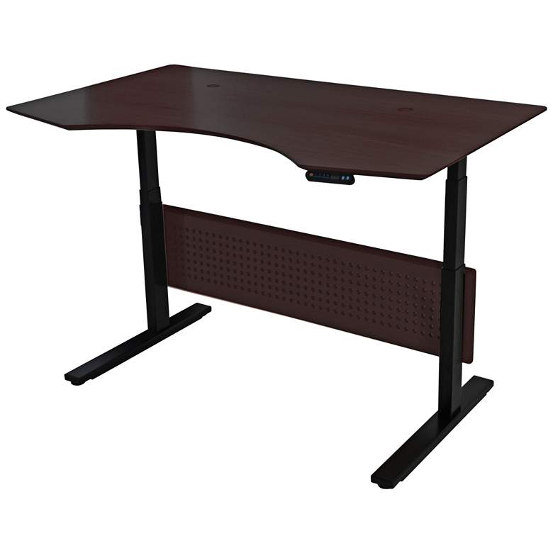 Image 1 Prestige 63 inch Wide Espresso Wood Adjustable Sit-Stand Desk