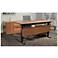 Prestige 75" Wide Teak Wood Adjustable Sit-Stand Desk