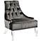 Prestige Acrylic and Gray Upholstered Accent Chair