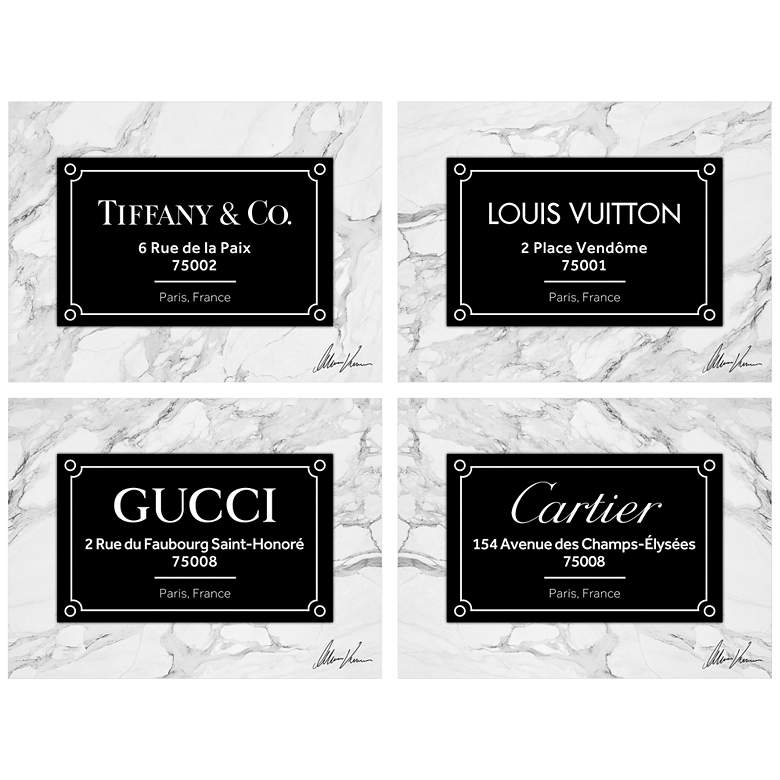Image 2 Prestige Brand 24" Wide 4-Piece Printed Glass Wall Art Set