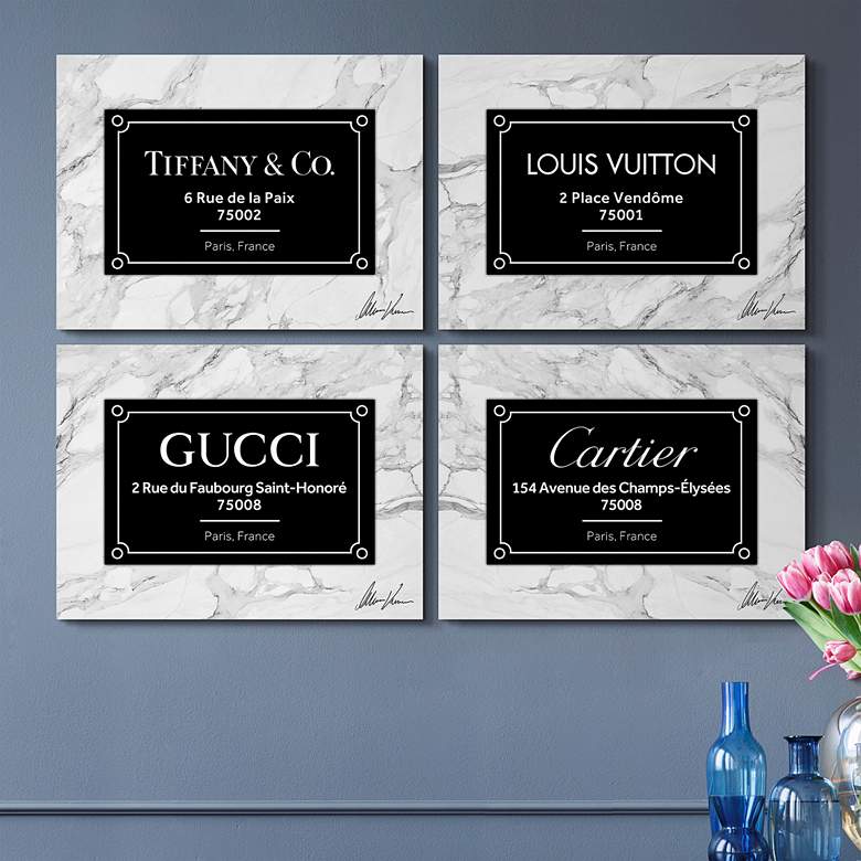 Image 1 Prestige Brand 24" Wide 4-Piece Printed Glass Wall Art Set