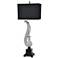 Prestige Silver Leaf and Black Table Lamp